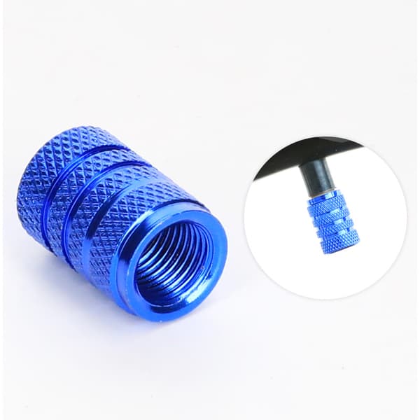 Bildäck Blå Dammskydd, 4-pack Aluminiumlegering Däckventil, Enkel G