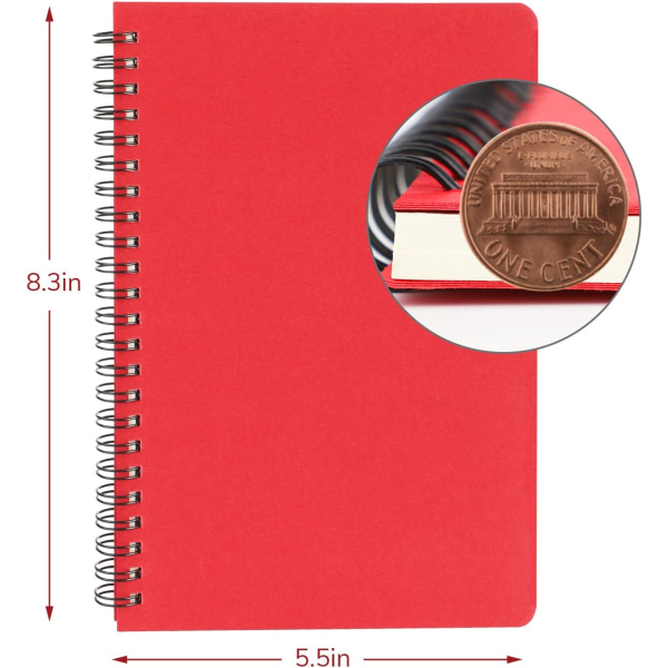 Studenter Ruled Spiral Notebook, A5 1pakning-rødt omslag