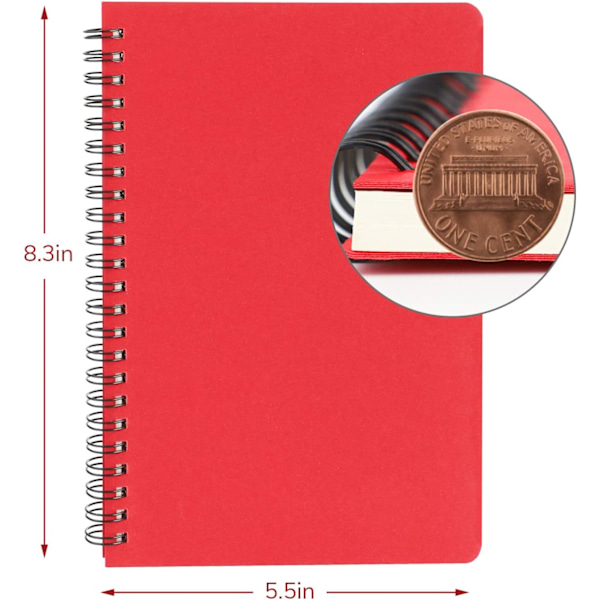 Students Ruled Spiral Notebook, A5 1pack-Rød Cover