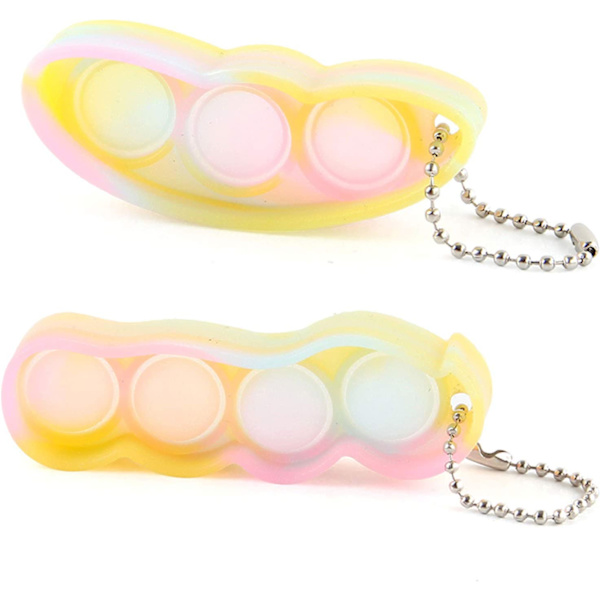 2 kappaleen Squeeze-A-Bean Fidget -lelusetti, Edamame-avainperä