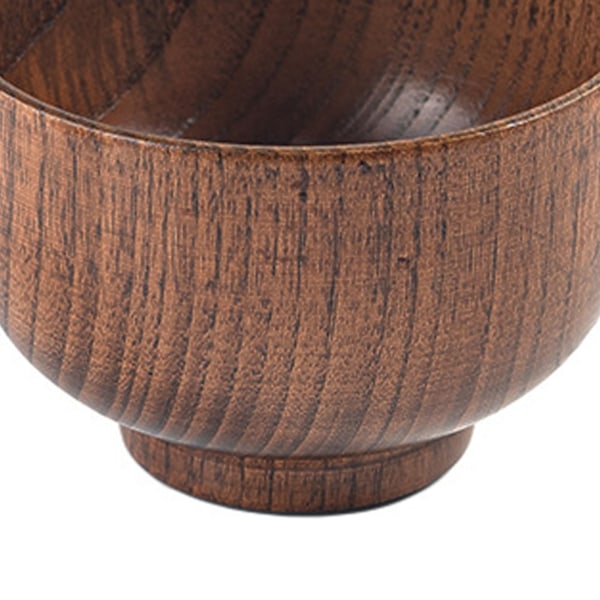 Sur Jujube Trä Gammal Lack Hushållsskål Japansk Stil Trä Soppa Ris Skål Trä Servis för Barn Vuxna Stor 11x6.5cm