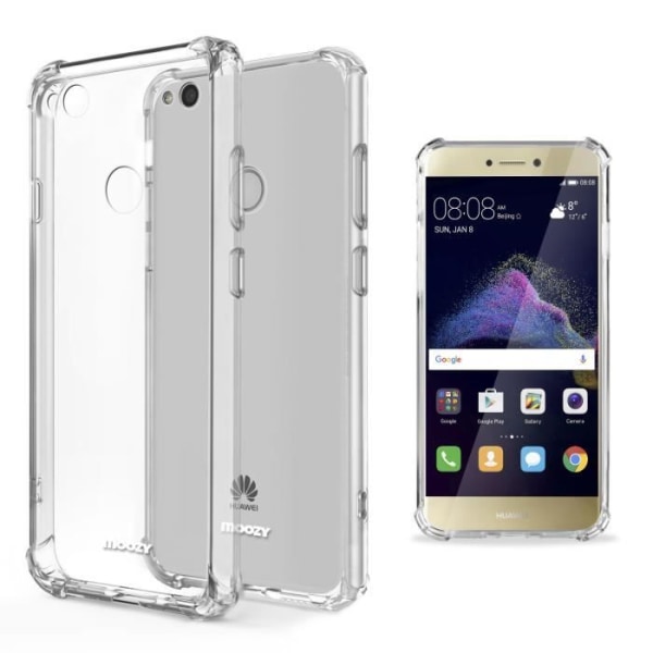 Moozy Transparent Silikonfodral för Huawei P8 Lite 2017 - Stötsäkert Kristallklart Fodral Cover Mjukt flexibelt TPU-fodral