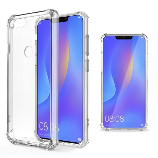 Moozy Transparent Silikonfodral för Huawei P Smart Plus 2018 - Anti Shock Kristallklart Fodral Fodral Flexibelt mjukt TPU-fodral