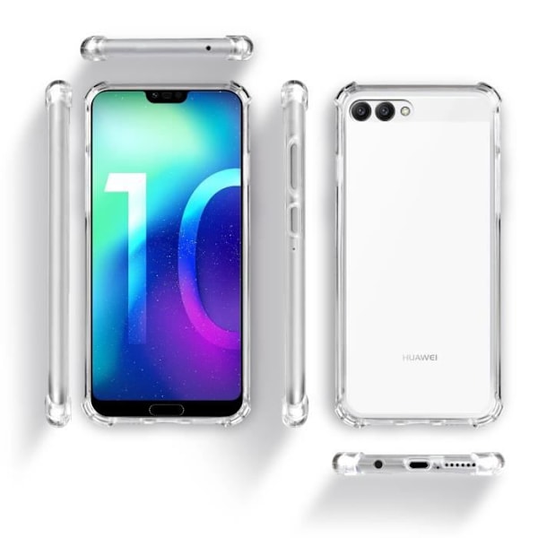 Moozy Transparent Silikontelefonfodral för Huawei Honor 10 - Stötsäkert Kristallklart Fodral Fodral Mjukt flexibelt TPU-fodral