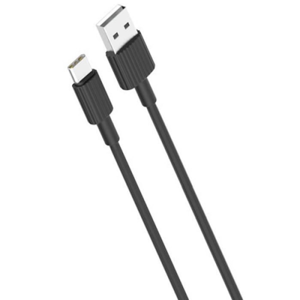 XO NB156 Hållbar TPE Universal USB till USB-C Data och snabbladdarkabel 2,4A 1m Svart