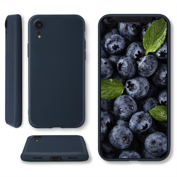 Moozy livsstil. Fodral till iPhone XR, Midnight Blue - Flytande silikonfodral med matt finish