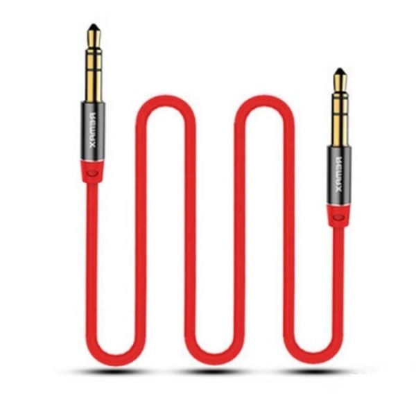 Remax L100 Universal 3,5 mm Aux Jack-kabel 3,5 mm hane till 3,5 mm hane anti-tangle-kabel 1 m röd