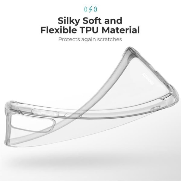 Moozy Stötsäkert silikonfodral för Samsung A33 5G - Genomskinligt fodral med 3D stötdämpande hörn, skyddskåpa