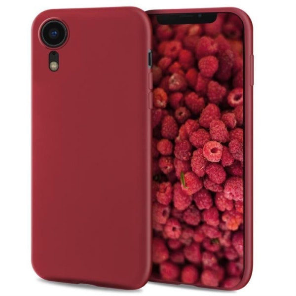 Moozy livsstil. Fodral för iPhone XR, Vintage Pink - Flytande silikonfodral med matt finish och mjukt mikrofiberfoder