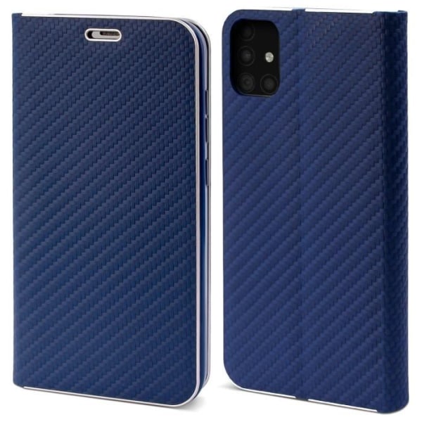 Moozy Flip Cover för Samsung A51, Carbon Black