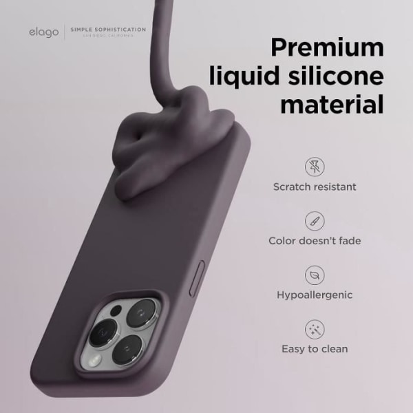 Riff Slim & Soft Silikon Mjukt Bakfodral till Apple iPhone 15 Pro Max Lila