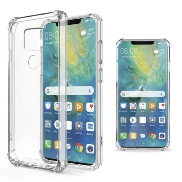 Moozy Transparent Silikonfodral för Huawei Mate 20 - Stötsäkert Kristallklart Fodral Mjukt flexibelt TPU-fodral