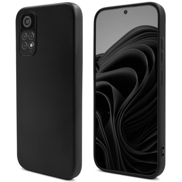 Moozy livsstil. Silikonfodral för Xiaomi Redmi Note 11 Pro 5G och 4G, svart - Lätt flytande silikonskydd med