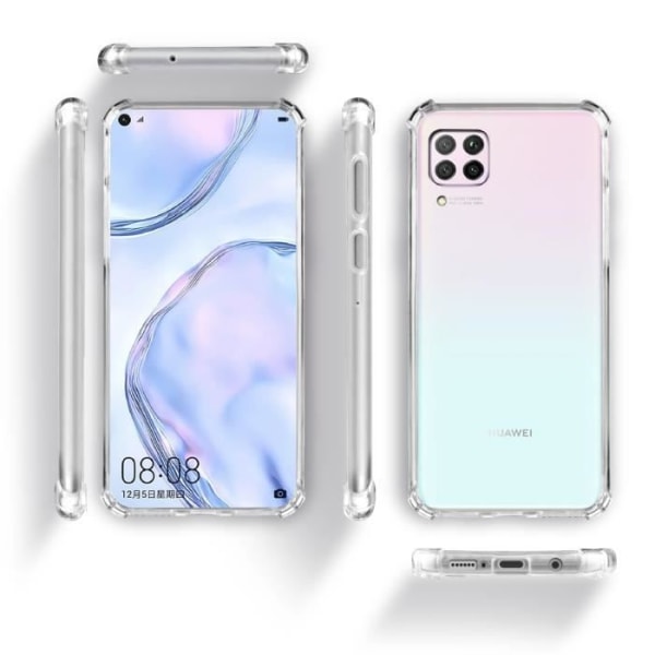 Moozy Transparent Silikonfodral för Huawei P40 Lite - Anti Shock Kristallklart Fodral Cover Flexibelt mjukt TPU-fodral Transparent