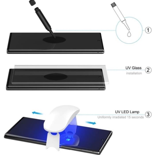 Riff Helyta skyddsglas + UV-lampa + Nanolim för Huawei P30 Lite