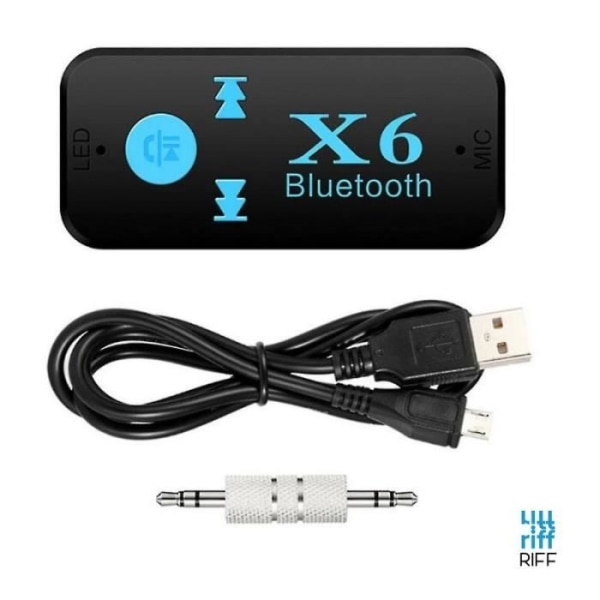 Riff BT-X6 Bluetooth FM-sändarsticka för bil med 3,5 mm ljudjack + mikrofon + Micro SD svart