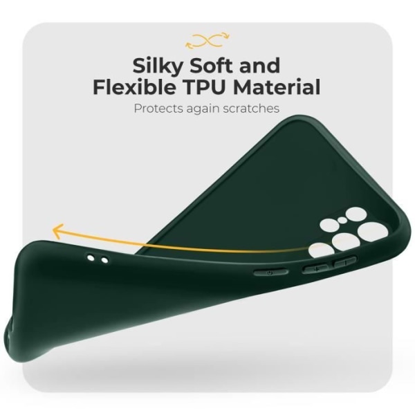 Moozy Minimalist Series Silikonfodral för Samsung S22 Ultra, Mörkgrön Lättviktsmatt finish, Slim Fit Skyddsfodral