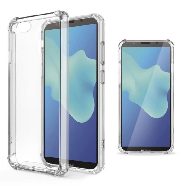 Moozy Transparent Silikonfodral för Huawei Y5 2018, Y5 Prime 2018