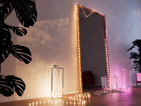Ljusslinga Twinkly Strings USB-C Candies pärlor, 100 RGB-LED, 6 m, grön kabel