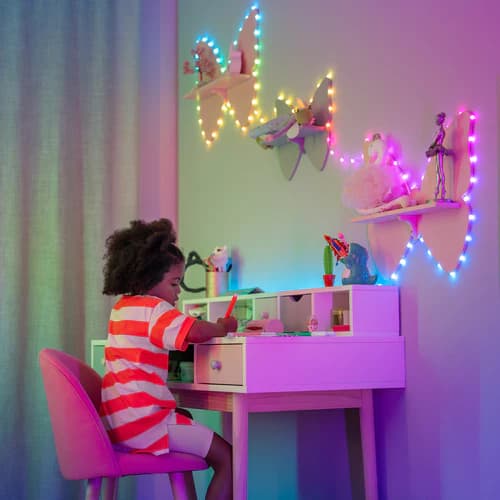 Ljusslinga Twinkly Strings USB-C Candies, ljusformade, 100 RGB LED, 6 m, grön kabel