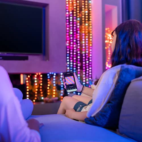 Ljusslinga Twinkly Strings USB-C Candies, ljusformade, 100 RGB LED, 6 m, grön kabel