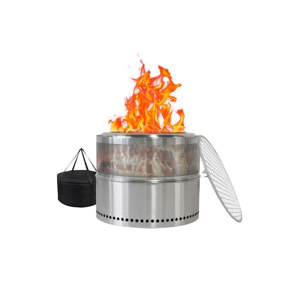 Utomhusgrill 49*49*38cm, i rostfritt stål, bärbar, för utomhusbruk