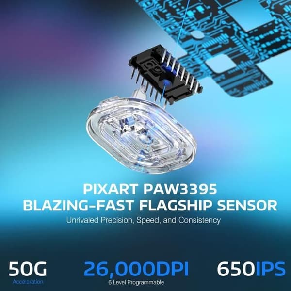 VGN GAMEPOWER Attack Shark X3 Superlight — Trådløs Gamer Mus 49 g, 26 000 DPI (PixArt PAW3395), 2.4G