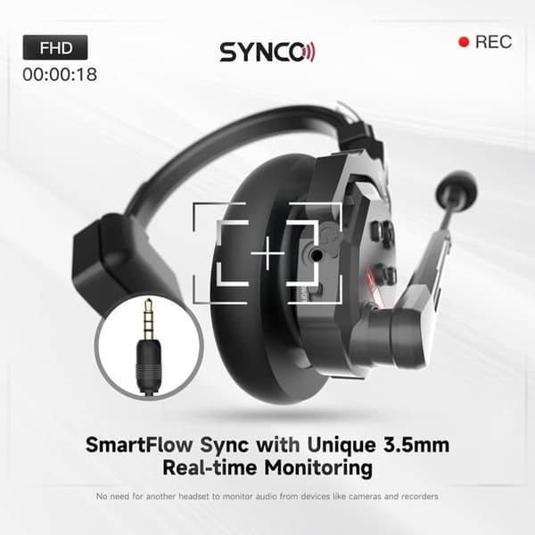 Trådløst intercomsystem - SYNCO - XTalk X2 - Rækkevidde 700 m - Batterilevetid 20+ timer - Hovedtelefoner inkluderet