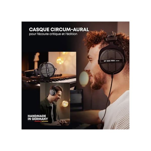 Studiohörlurar - BEYERDYNAMIC - DT990 PRO-LB 250 Black Edition - Svart - 250 Ω - 0,592 kg Svart