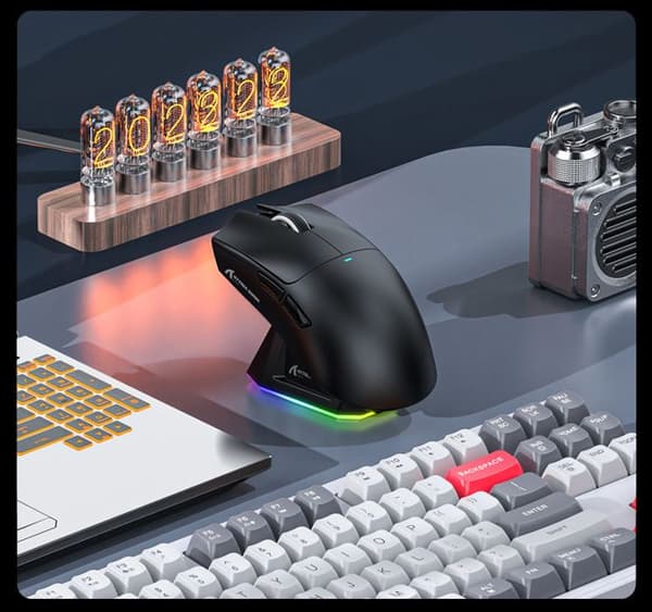 Trådløs Bluetooth-mus Attack Shark X11 PAW3311, gamingmus til PC 2.4G 400IPS RGB (sort)