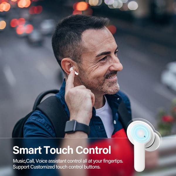 Bluetooth headset - QCY - T13 - Bluetooth 5.1 - Batterilevetid 40t - IPX5 Vit