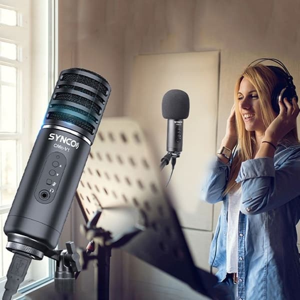 Suuri kalvo mikrofoni - XVX - Synco V1 - Kardioidi - 20Hz-20kHz - USB