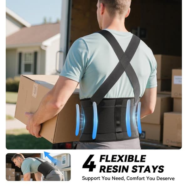 Back Support for Working Men and Women, Adjustable Lumbar Support, Back Pain Relief, Heavy Lifting Protection