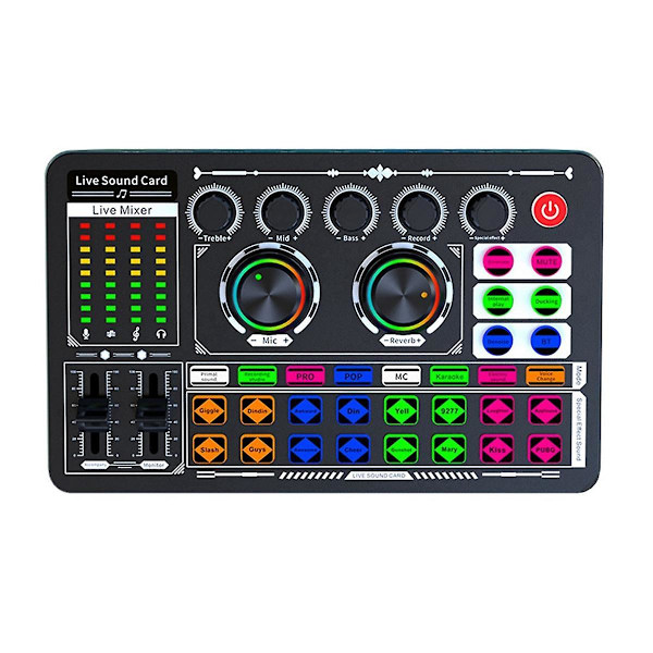 F996 Engelska Ljudkort Mixer Bluetooth Ljudkort Audio Mikrofon Multifunktionell Praktisk Live
