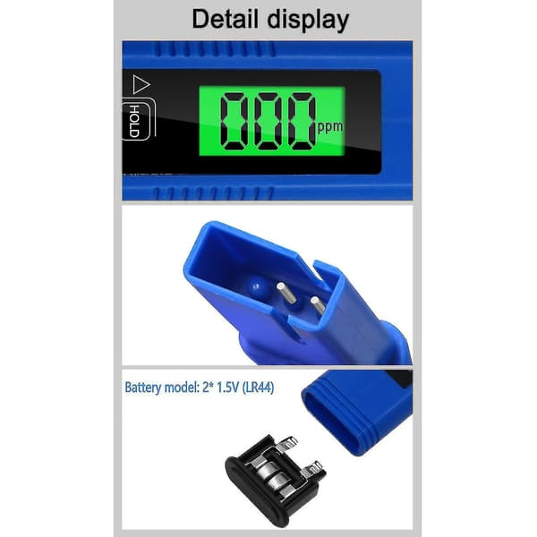 TDS Meter Digital Vandtester Professionel 3-i-1 TDS Temperatur EC Meter