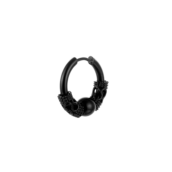 Earring Ring Piercing with Ball Black