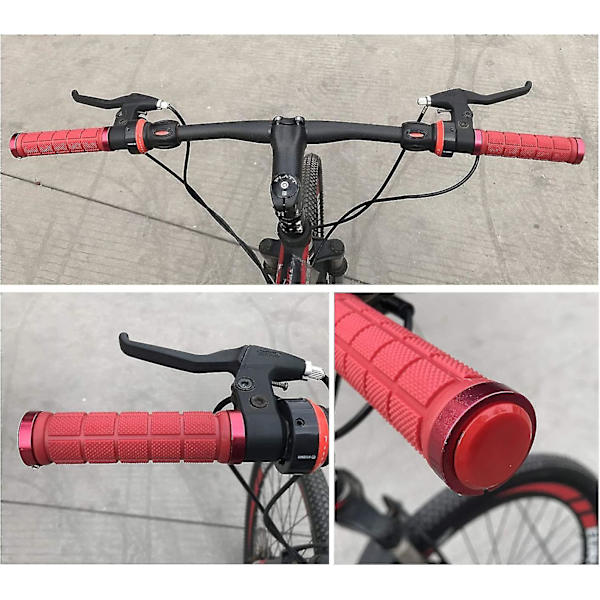 Ett par ergonomiska halkfria mjuka gummigrepp för cykel, grepp för MTB-cyklar
