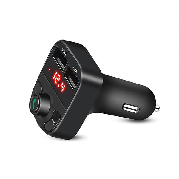Bilsett Trådløs Bluetooth Telefonlader LCD MP3-spiller Håndsfritt FM-sender Dobbel USB-lader