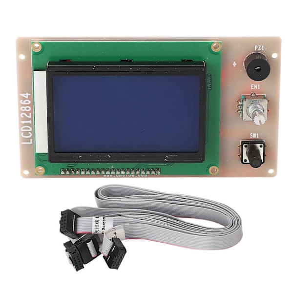 12864 LCD-skärm 3D-skrivare Ersättningsdel LCD-kontrollmodul för Anet A6 A8 PLUS E12 E16