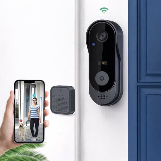 High-resolution smart wireless WiFi video doorbell with camera, intercom and surveillance