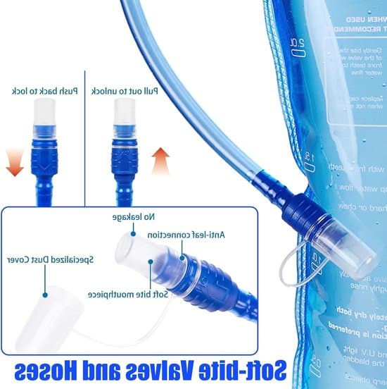 Leak-proof hydration bladder, 2L drinking bladder, ideal for camping, hiking and cycling