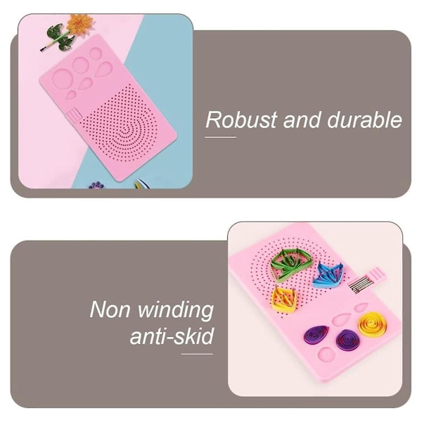 Guide Quilling Board Bærbar Quilling Strikkebrett Papir Grid Guide Viklingsskive med Pins Stora