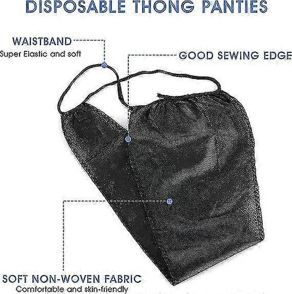 100 stk. engangs culottes (sort) kvinder blød Spa string kvinder Non-woven string Air Spray Spa Wrap badeartikler