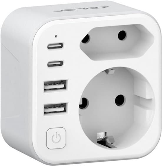 Matka-adapteri USB-C- ja USB-A-porteilla Australiaan ja Kiinaan