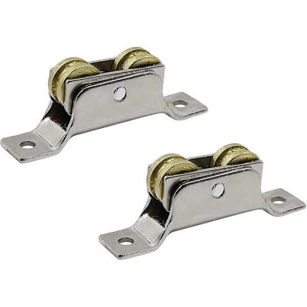 Skyvedørsruller To Hjul - Jern Ruller, Fast Spor Port Rulle Støtte U-spor Hjul, Rullende For Spor Skyvedør Glass Rulle 2stk