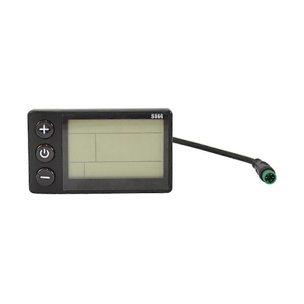 S866 Elcykel LCD-display E-cykel Elsparkcykel Displaymätare Kontrollpanel med Vattentät Kontakt