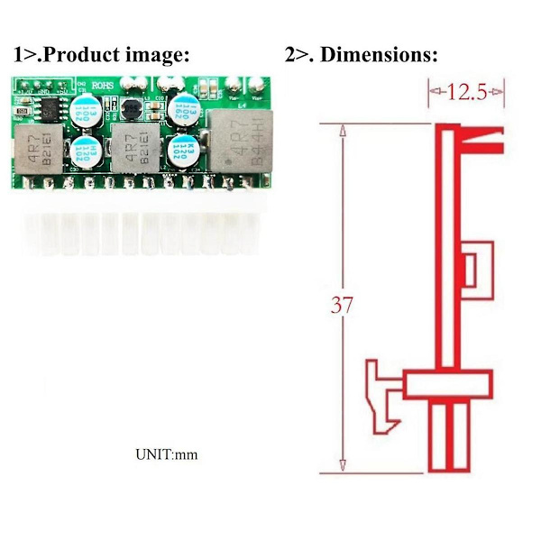 DC-ATX 120W 24-polet Strømforsyningsmodul Switch Pico PSU Auto Mini ITX Høj DC-ATX Strømforsyningsmodul ITX