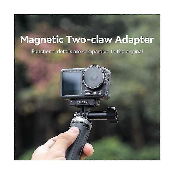 Telesin Magnetisk Två-Klo Adapter Action Kamera Tillbehör För Dji Osmo Action 3 Adapter