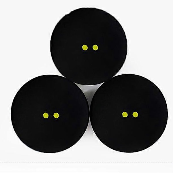 2 st Squashbollar Två-Gula Prickar Låg Hastighet Tränings Squashbollar Svart Gummi Racketbollar, Mycket Lämpliga för Utomhussporter 2025th