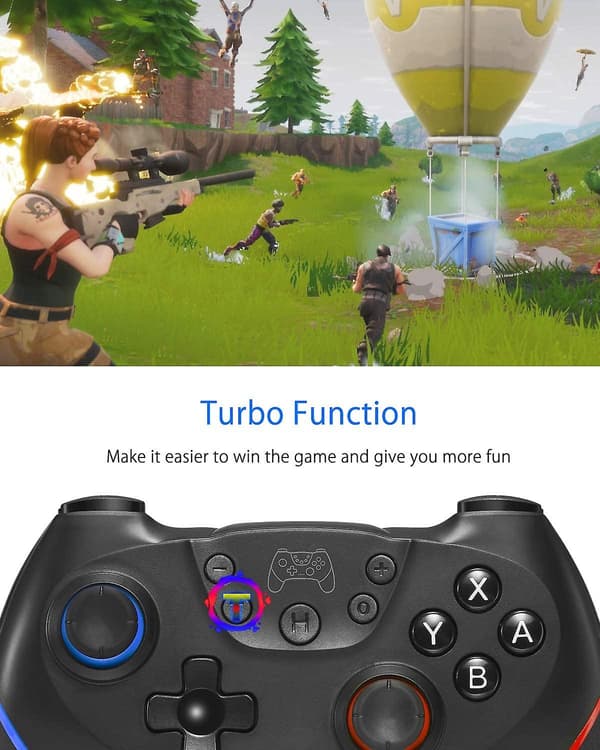 Switch-kontroller, trådlös Pro-kontroller för Switch/switch Lite/switch Oled, Switch fjärrkontroll Gamepad med joystick, justerbar Turbo-vibration, Ergono